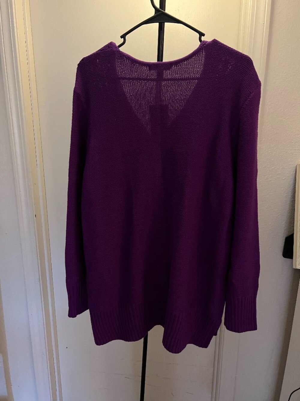 Chaps Women's V-Neck Cable Knit Purple Pullover Sweater W 3X NWT - Picture 4 of 4